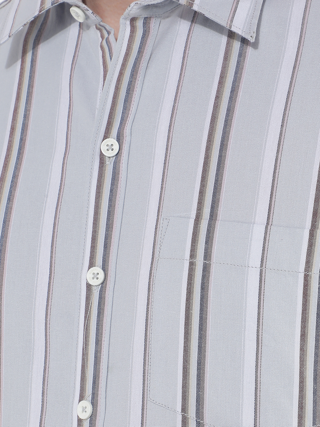 Numero Uno Men Striped Grey Shirt